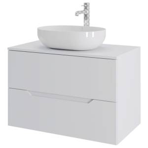 Тумба с раковиной Orange Line Li-80TuwMDF+B05-480W белая матовая, 80.5 см