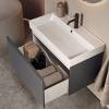 Тумба с раковиной Aqwella Pure PUR0108GRM серый, 81x47 фото 6