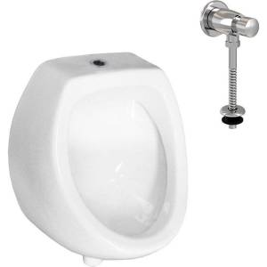 Комплект Писсуар Rosa Мини подвесной + Смывное устройство AlcaPlast ATS001