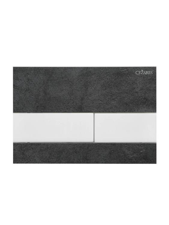 Кнопка смыва Cezares Lux LUX-PN-BIO черная керамическая плитка, кнопки белый