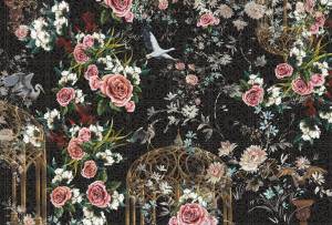Бесшовные Eco обои Ortograf Flora 31040 Magic Garden black Ворс ОЕ