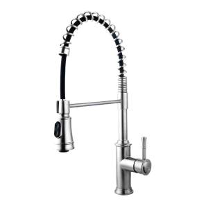 Смеситель для кухни Fashun A56008 с гибким изливом, сатин