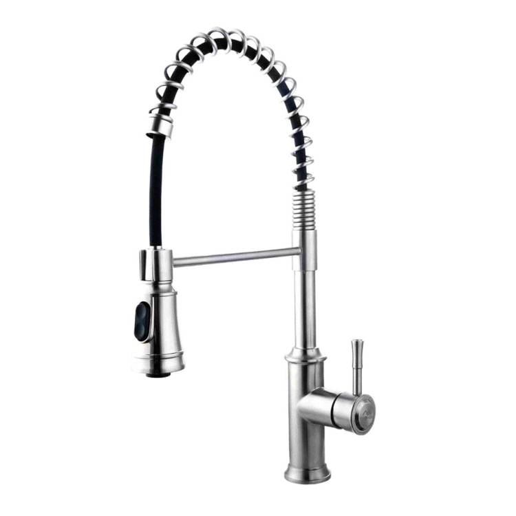 Смеситель для кухни Fashun A56008 с гибким изливом, сатин