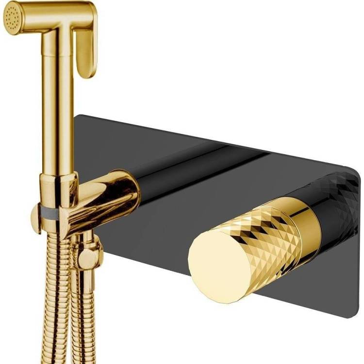 Гигиенический душ Boheme Stick 127-BG Black, Diamond Gold, со смесителем, с внутренней частью