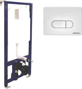 Система инсталляции для унитазов Berges Novum 040231 с кнопкой смыва, белая