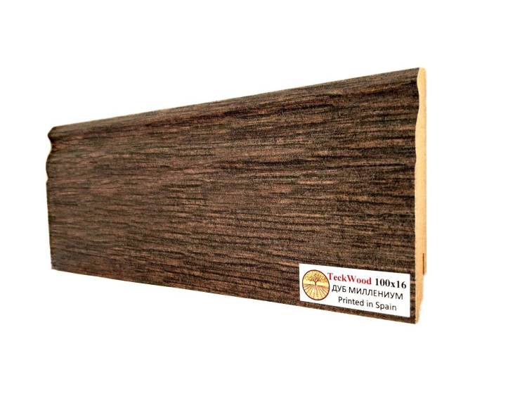 Плинтус МДФ TeckWood цветной Дуб Миллениум (Oak Millennium) 2150х100х16