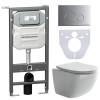 Комплект Унитаз подвесной Ceramica Nova Forma CN3009 + Система инсталляции Envision CN1001M с кнопкой смыва хром матовый и шумоизоляционной панелью CN1000