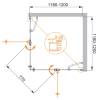 Душевой уголок Cezares ELENA-W-A-22-120-C-Cr профиль хром, стекло прозрачное, 120x120x195 фото 5