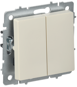 Выключатель 2-клавишный перекрестный IEK Brite BR-V23-0-10-K10 бежевый