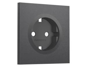 Лицевая панель для электрической розетки с заземлением Ambrella Volt Sigma SP6560 антрацит серый