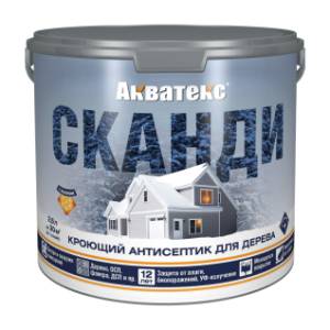 Антисептик для древесины кроющий акриловый Акватекс Сканди полуматовый слоновая кость 2.5 л
