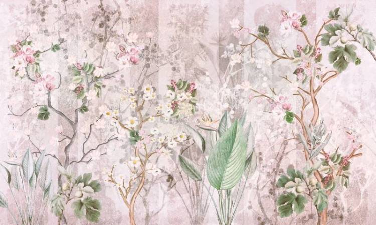 3D Фотообои Artegrafico «Лесная иллюзия в нежно-розовых тонах» IL-010 песок