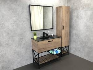 Мебель для ванной Comforty Бредфорд-90 дуб темный