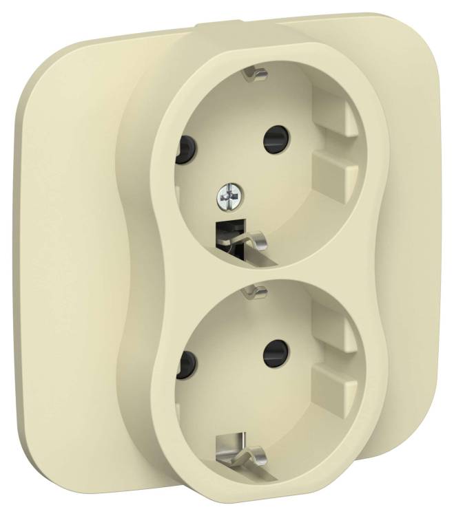 Розетка 2-местная с заземлением и шторками IEK Flite FI-R24A-16-K87 навахо
