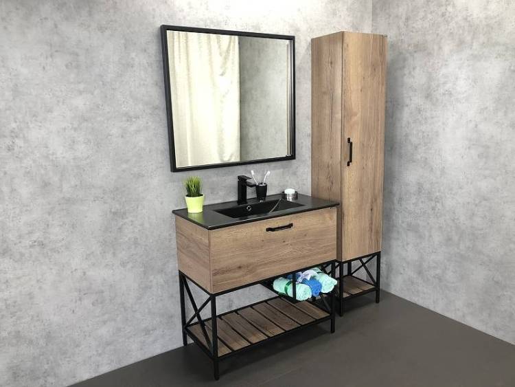 Мебель для ванной Comforty Бредфорд-90 дуб темный