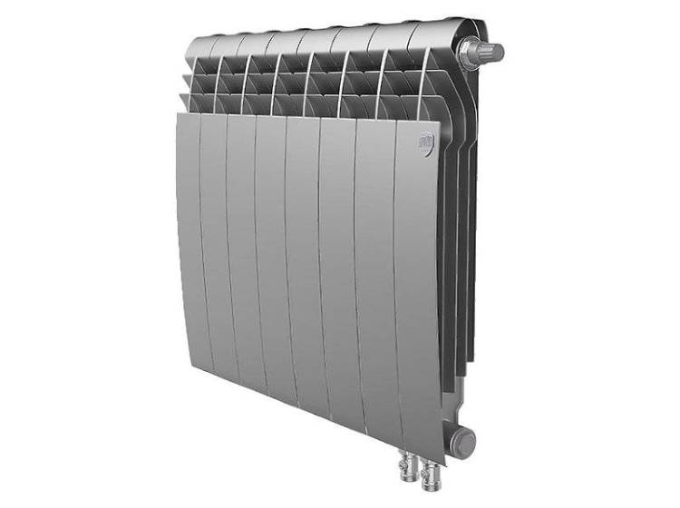 Биметаллический секционный радиатор отопления Royal Thermo Biliner 500 / V Silver Satin / 8 секций