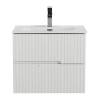 Тумба с раковиной Cezares DUET-N-600-2C-SO-BL подвесная, Bianco Lucido, 51.5x61x46