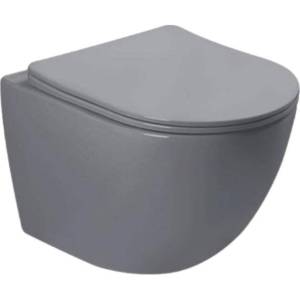 Унитаз подвесной SantiLine SL-5005MG с крышкой-сиденьем микролифт, серый матовый