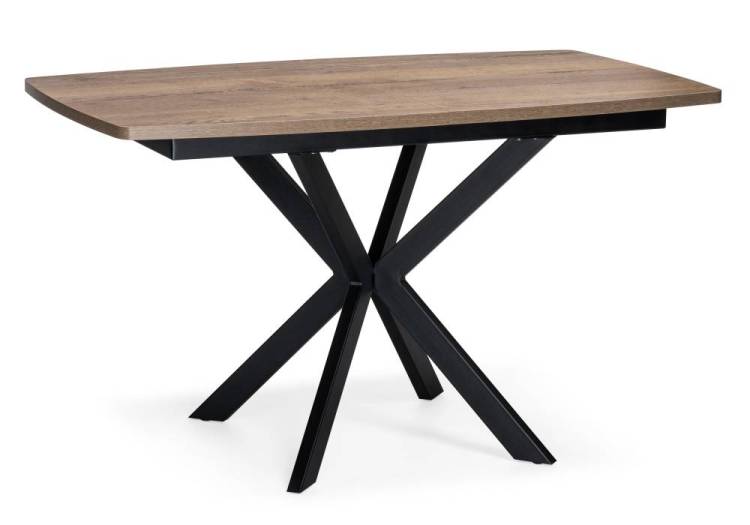 Стол Woodville Палу 551074 дуб галифакс табак, черный 130(170)x80x75