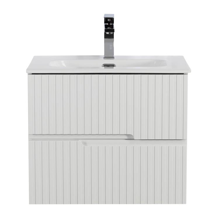 Тумба с раковиной Cezares DUET-N-600-2C-SO-BL подвесная, Bianco Lucido, 51.5x61x46