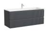 Тумба с раковиной Sancos Snob R (Сноб Р) темный антрацит матовый, 121x45.7x52, раковина CN7017