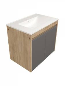 Фасад для тумбы Watersense Paula W01762 графит, 70 см