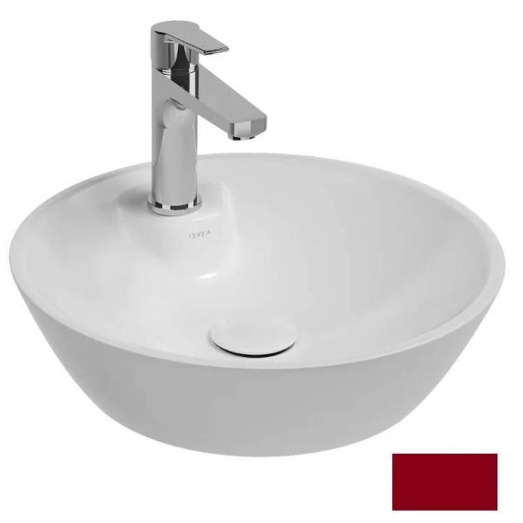 Раковина Isvea SistemaY Soft 10SY65045SV-2R 45 см, бордовая матовая