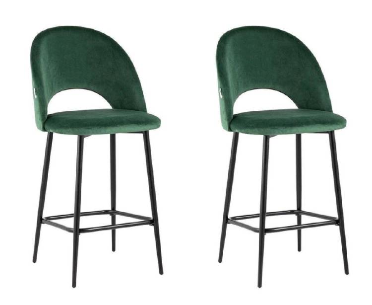 Набор из 2 полубарных стульев Stool Group Меган AV 415-H30-08(PP) X2 зеленый, велюр