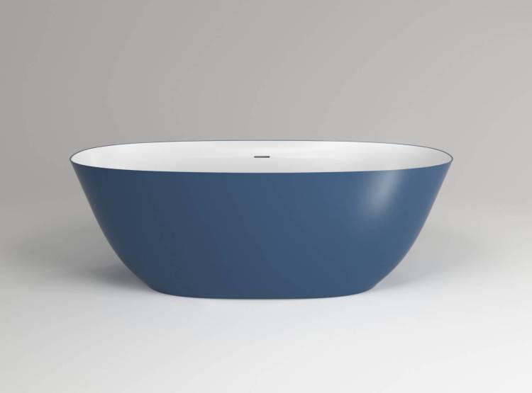 Ванна из искусственного камня Plumberia Selection VELOMA 160BD 160x70, биколор матовый белый,блу деним