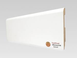 Плинтус МДФ TeckWood Титан Прямой Белый 2150x100x10