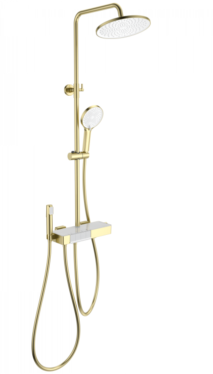 Душевая стойка Wonzon & Woghand WW-B3580-BG с термостатом, золото