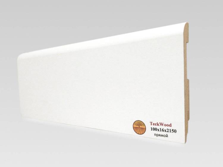 Плинтус МДФ TeckWood Титан Прямой Белый 2150x100x10