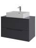 Тумба с раковиной Orange Line Li-80TugMDF+B04-500W графит матовый, 80.5 см фото 2