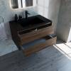 Тумба с раковиной Vincea Luka 800 2 выкатных ящика, C.Oak, раковина черная фото 3