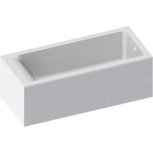 Ванна из искусственного камня Астра-Форм Нейт 01010004+08010053 150x70 с щелевым переливом, с донным клапаном, белая глянцевая