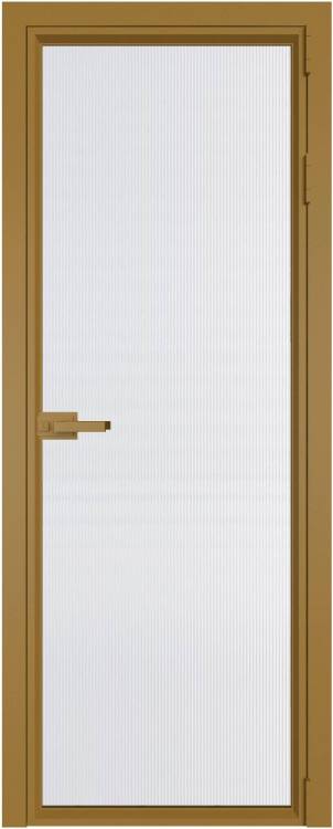 Межкомнатная дверь Profil Doors 1 AV цвет профиля Золото, стекло безопасное 6 мм мору белый 800x2000