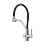 Смеситель для кухни Sancos Nolia SC12003SS с гибким изливом, нержавеющая сталь, черный