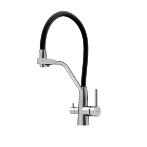 Смеситель для кухни Sancos Nolia SC12003SS с гибким изливом, нержавеющая сталь, черный