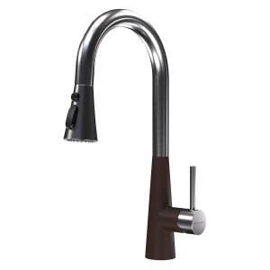 Смеситель для кухни Florentina Вита Pro 313.29Н.1223.206 с выдвижным изливом, брауни