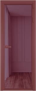 Межкомнатная дверь Profil Doors 1 AV цвет профиля Красный антрацит, стекло безопасное 6 мм фиолетовое шпион 700x2000