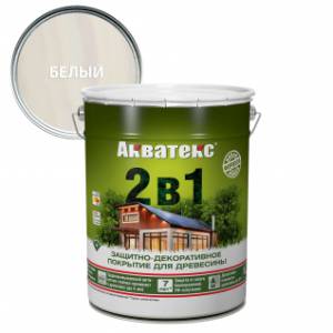 Защитно-декоративное покрытие для дерева Акватекс 2 в 1 алкидное полуматовое белое 20 л