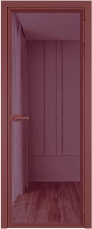 Межкомнатная дверь Profil Doors 1 AV цвет профиля Красный антрацит, стекло безопасное 6 мм фиолетовое шпион 700x2000
