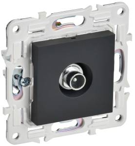 ТВ-розетка проходная IEK Skandy SK-A10-P-K53 графит