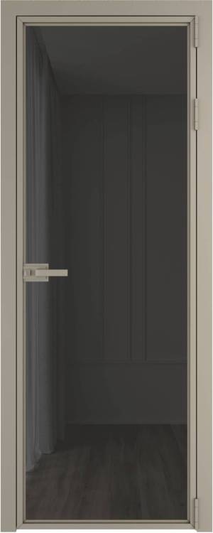 Межкомнатная дверь Profil Doors 1 AX цвет профиля Никель матовый, стекло безопасное 6 мм тонированное 800x2000