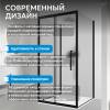 Душевой уголок Abber Schwarzer Diamant AG30140BMH-S80BM-S80BM профиль черный, стекло матовое, 80x140x195 фото 9