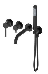 Смеситель для ванны Oliveeka Y OL-889017-MB встраиваемый, с внутренней частью, черный матовый