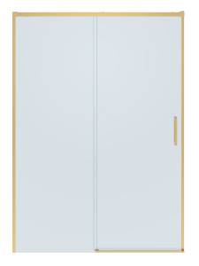 Душевая дверь в нишу Cezares PLANE-BF-1-140-C-BORO профиль брашированное золото, стекло прозрачное, 140x195