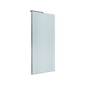 Душевая перегородка BelBagno UNO-L-1-TB-90-FL-GM профиль оружейная сталь, стекло рифленое, 90x200