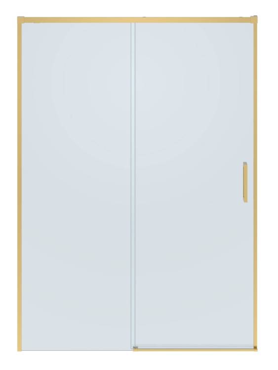 Душевая дверь в нишу Cezares PLANE-BF-1-140-C-BORO профиль брашированное золото, стекло прозрачное, 140x195