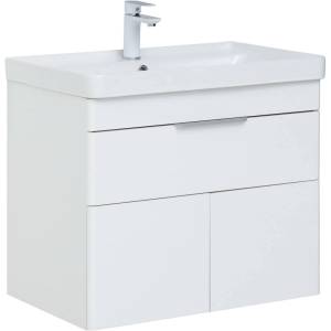 Тумба с раковиной Aquanet Ирис new 00310149 710 белый глянец, 1 ящик, 2 дверцы